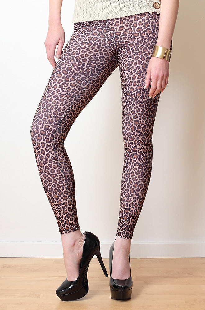 Pamela Mann Small Leopard Natural Tights-Leggings-Amanda Swan Shop